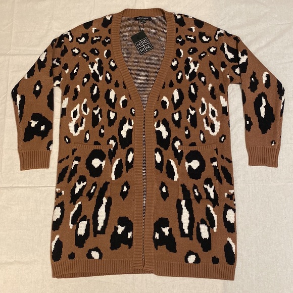 Hers & Mine Leopard Print Open Front Cardigan - Picture 5 of 11